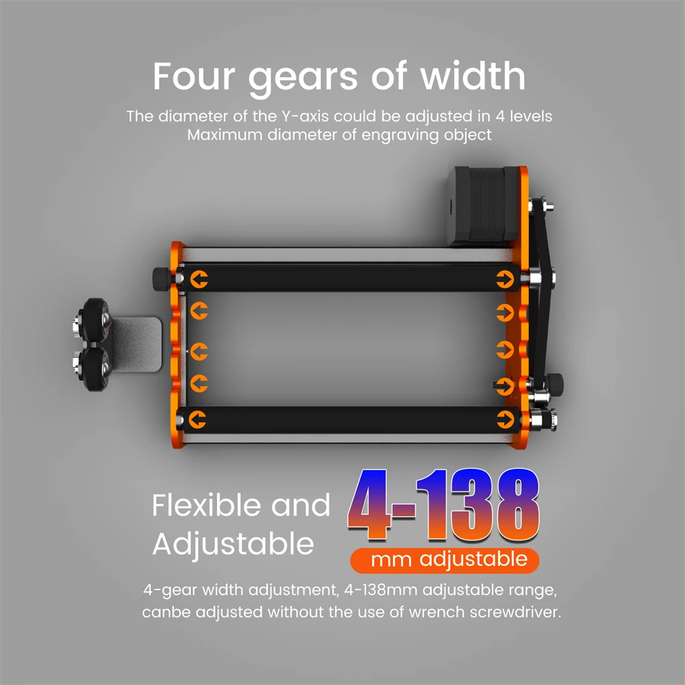 ACMER M2 Laser Engraver Universal Rotary Roller Y-Axis Laser Rotary Module 360 Degree Rotating For Engraving Cylindrical Objects