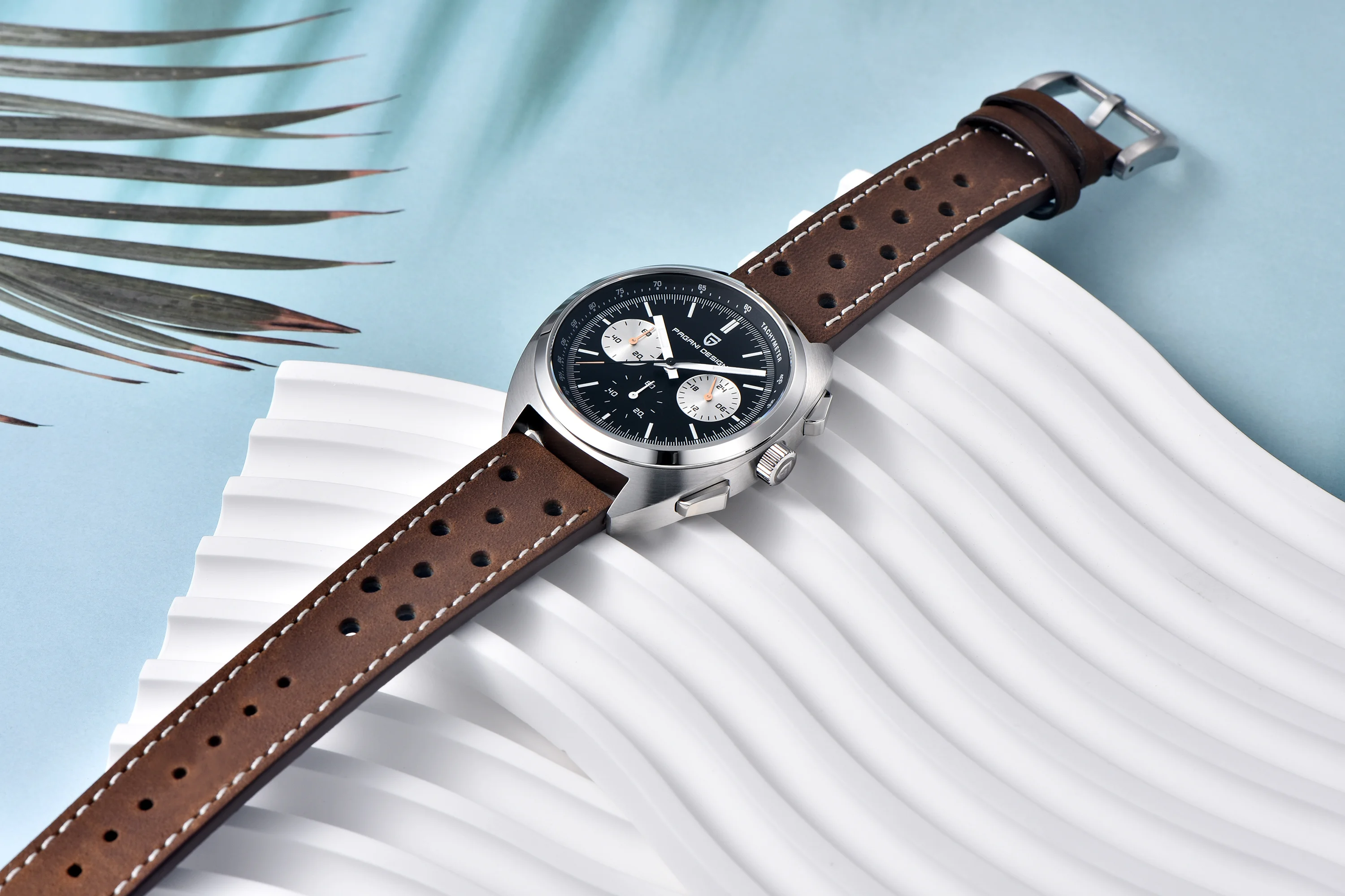 PAGANI DESIGN 2025 New Panda Dial Men Watches Luxury Quartz Watch For Men Japan VK63 Sport Chronograph Sapphire glass Wristwatch