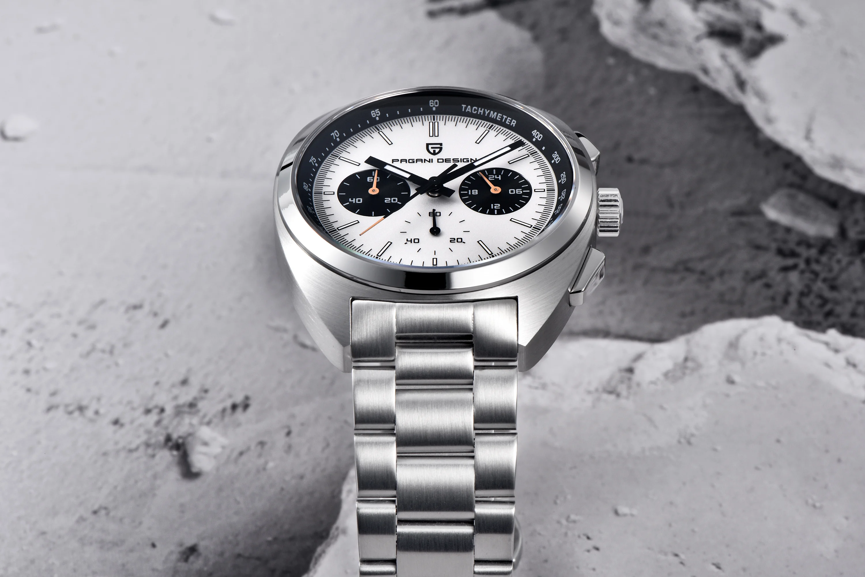 PAGANI DESIGN 2025 New Panda Dial Men Watches Luxury Quartz Watch For Men Japan VK63 Sport Chronograph Sapphire glass Wristwatch