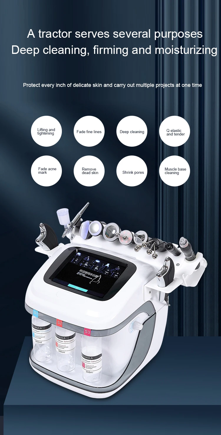 The New 10 In 1 Aqua Peeling Lift Skin Bubble Moisturizer Oxygen Machine Skin Care Cleansing Facial Dermabrasion Equipment