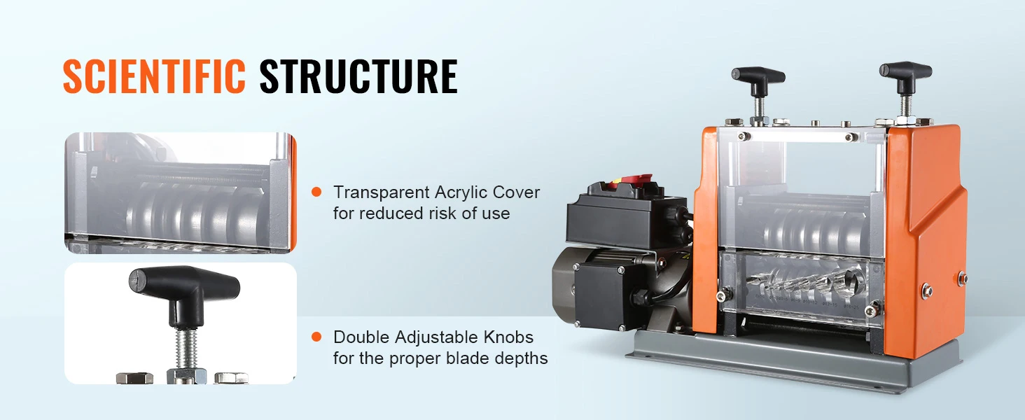 SucceBuy Electric Wire Stripping Machine 60W 1.5-25mm Visible Stripping Depth 6 Round+1 Flat Channels for Scrap Copper Recycling