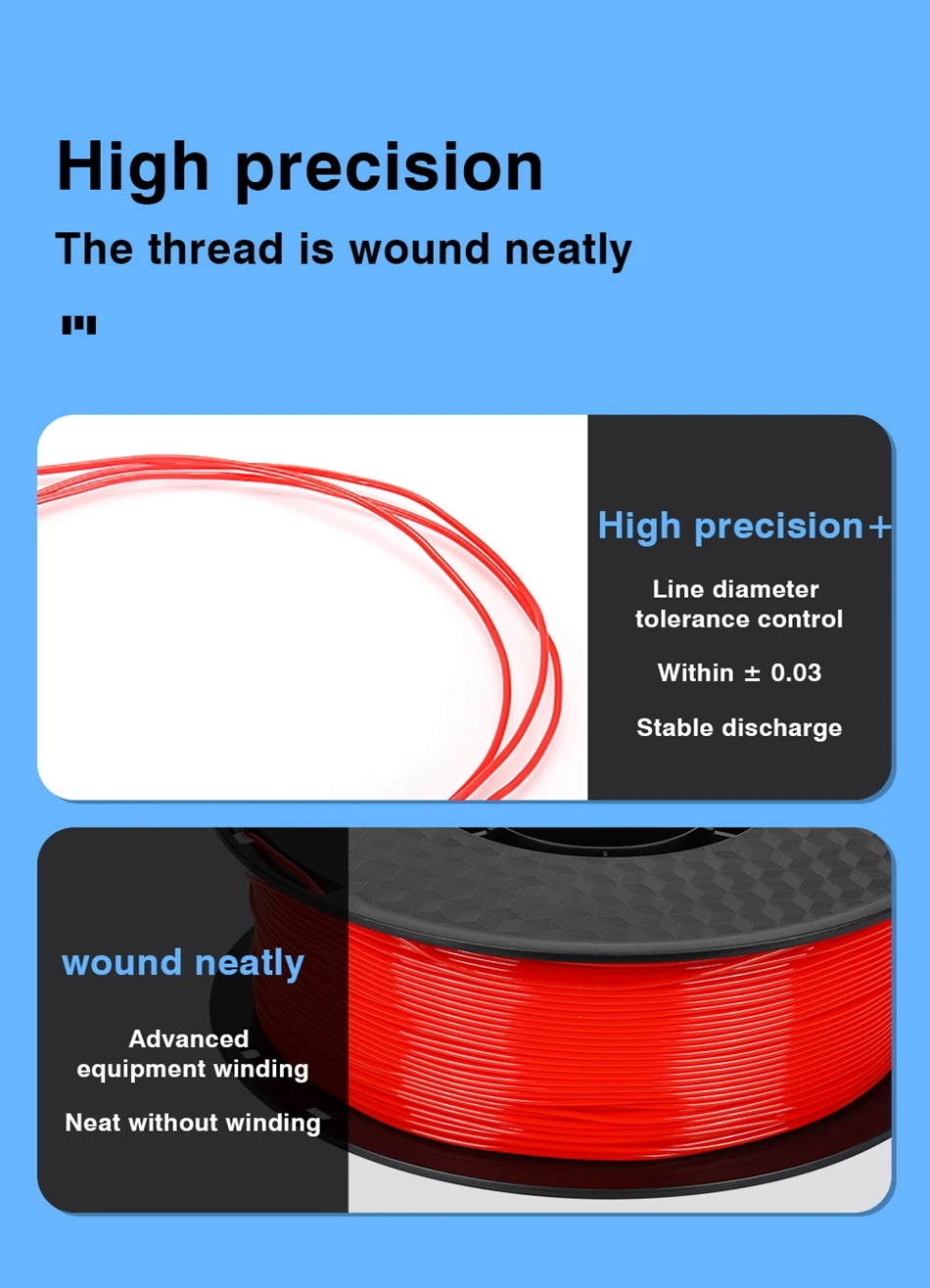 KINGROON Flexible TPU Filament 1.75mm, 5KG 10KG 3D Printing TPU Filament For 3D Printer, Soft 3D Plastic Material Non-Toxic