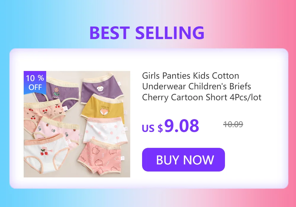 Girls Safety Panties Kids Cotton Children Underwear Children's Briefs Cartoon Beach Short Solid Color For 2-11 Years Old 2/6pcs