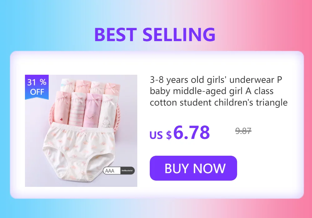 Girls Safety Panties Kids Cotton Children Underwear Children's Briefs Cartoon Beach Short Solid Color For 2-11 Years Old 2/6pcs