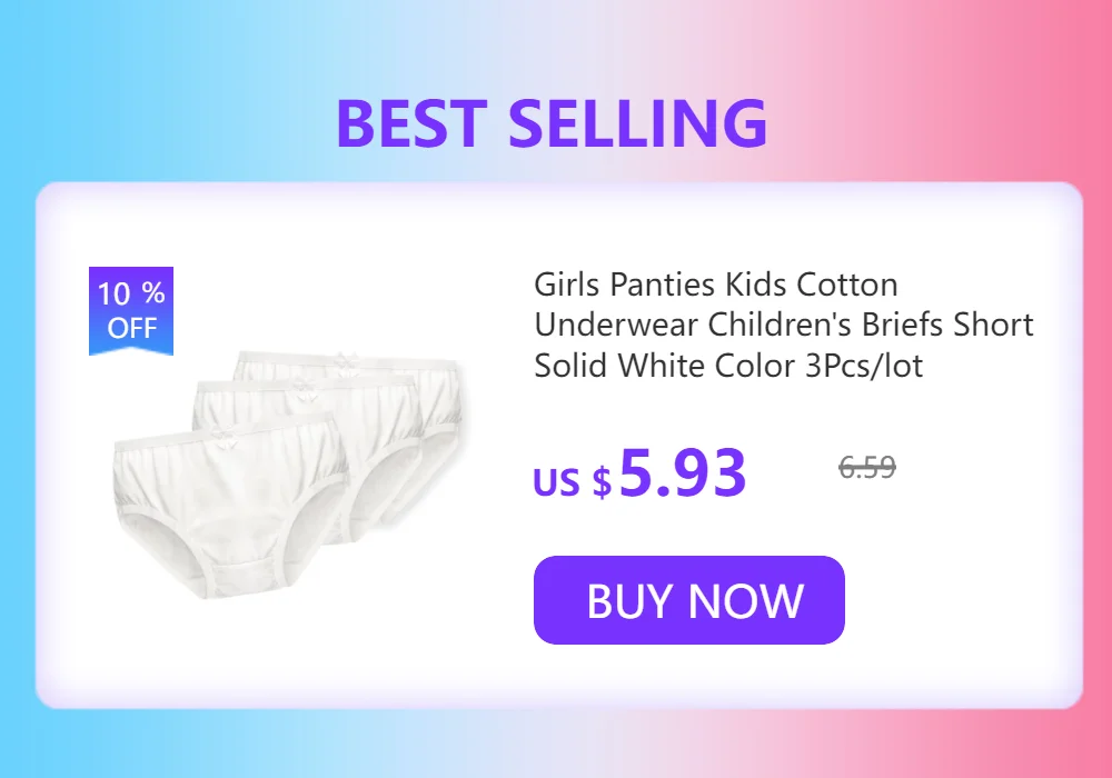 Girls Safety Panties Kids Cotton Children Underwear Children's Briefs Cartoon Beach Short Solid Color For 2-11 Years Old 2/6pcs