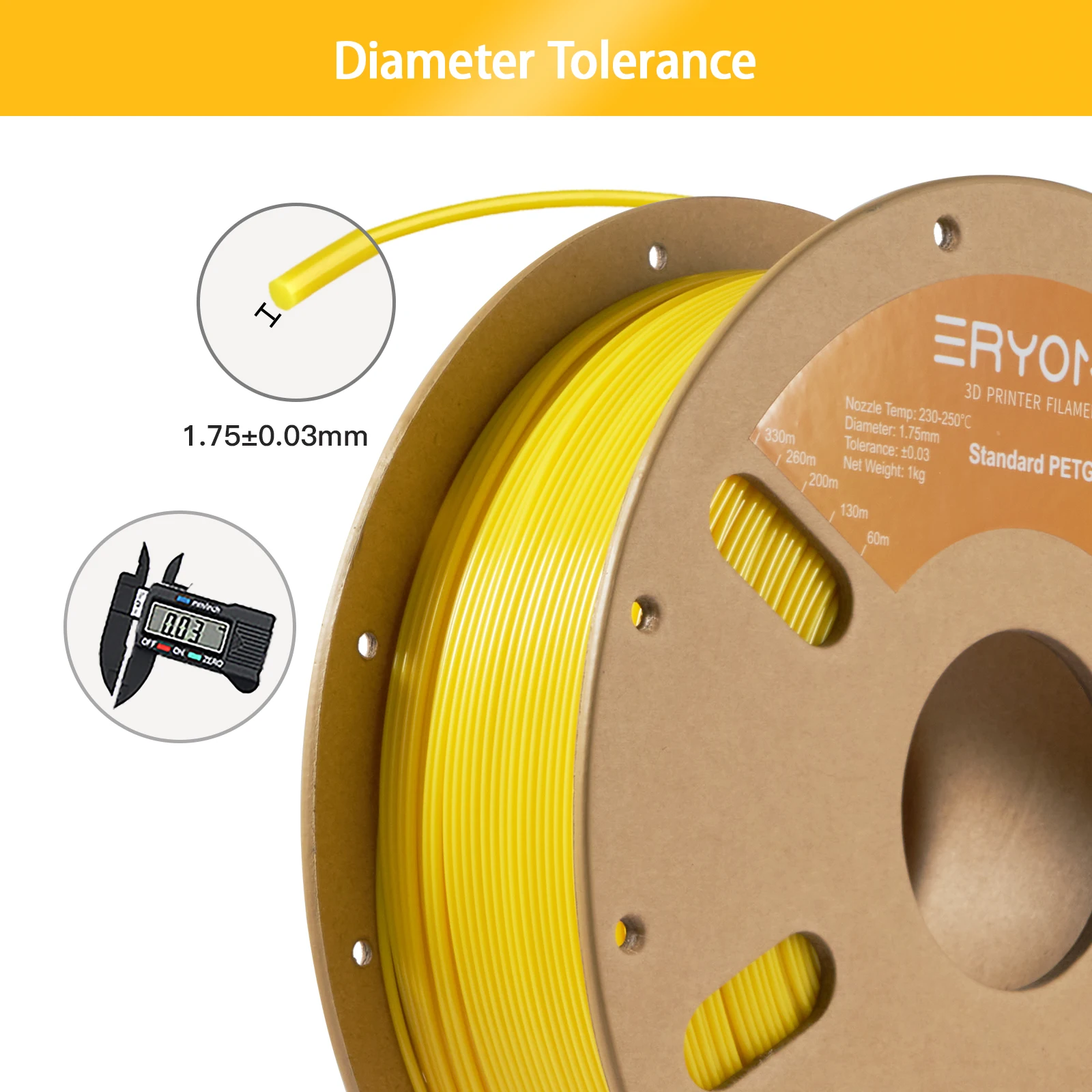 ERYONE 1KG PETG Filament 1.75mm, Big Sale 3D Printer Strong Filament Easy Print Multiple Colours Available