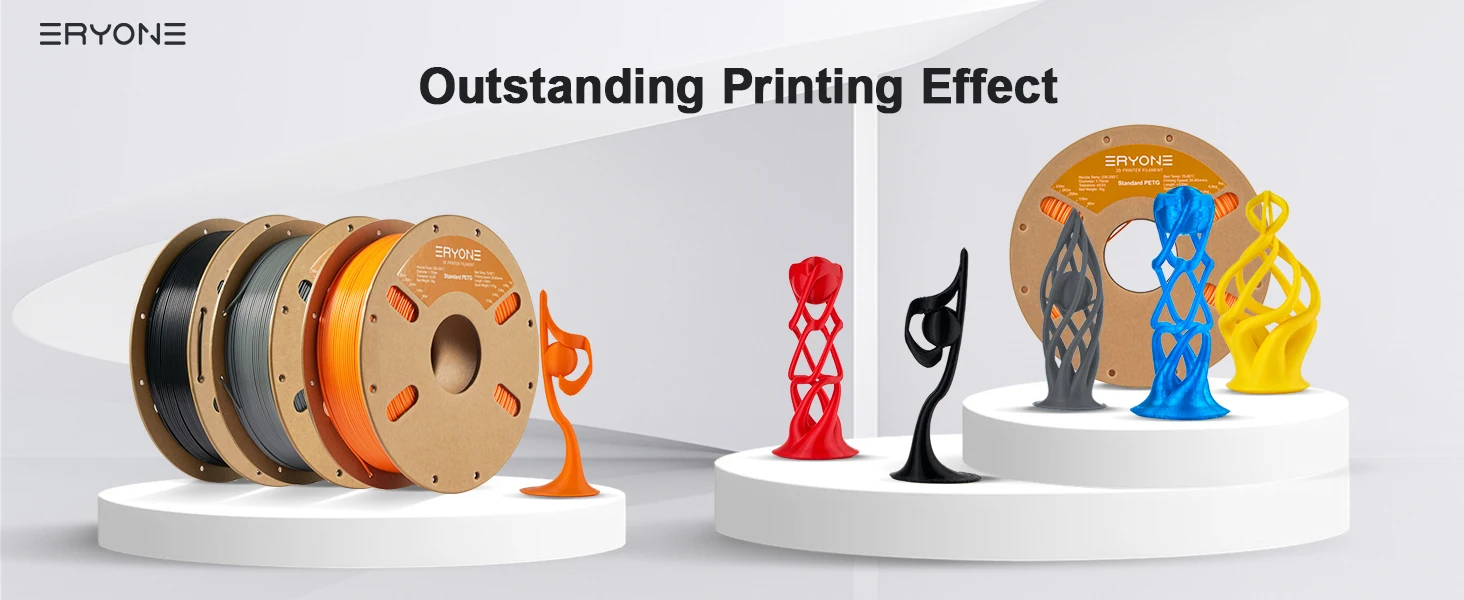 ERYONE 1KG PETG Filament 1.75mm, Big Sale 3D Printer Strong Filament Easy Print Multiple Colours Available