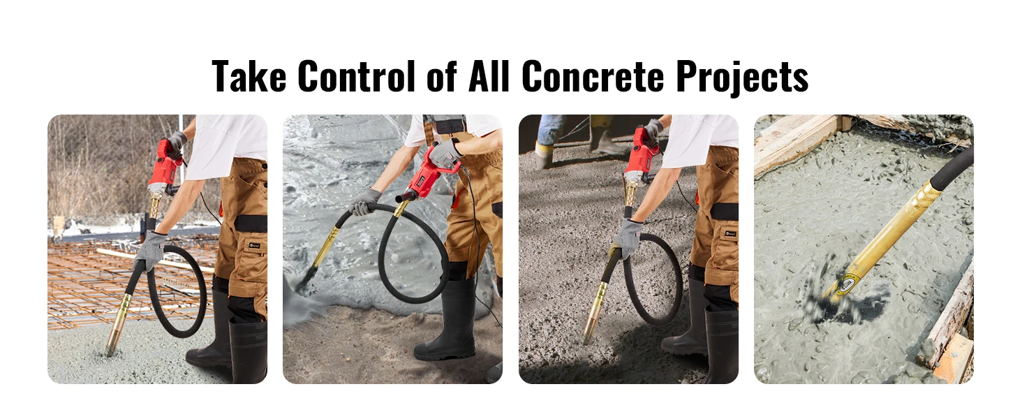 SucceBuy 800W Electric Vibrator 13000 VPM Electric Concrete Vibrating Tool Portable Pencil Cement Vibrator Remove Air Bubble