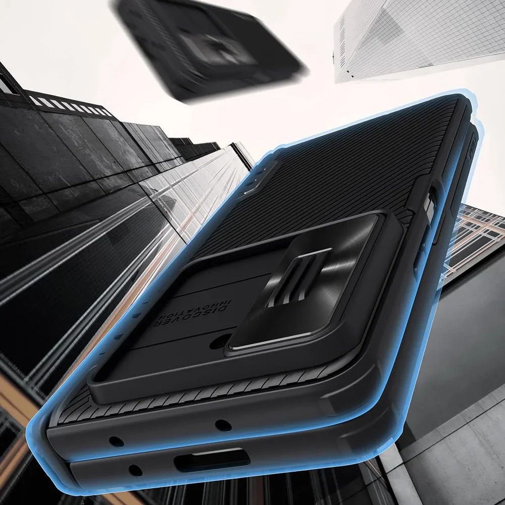 for Samsung Galaxy Z Fold 5 Case with Kickstand, Built-in Slide Camera Cover & Hinge Protection, Shockproof Non-Slip Stand Case