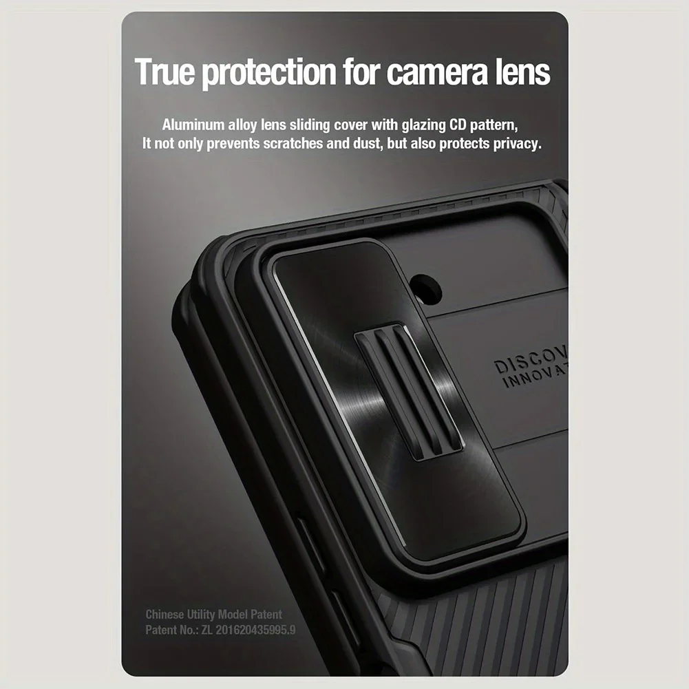 for Samsung Galaxy Z Fold 5 Case with Kickstand, Built-in Slide Camera Cover & Hinge Protection, Shockproof Non-Slip Stand Case