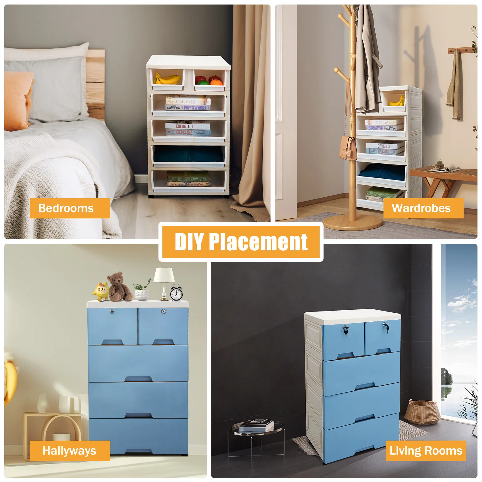 Drawer Plastic Bookshelf Storage Living Room Cabinets Filing Toy Display Cabinet Bedroom Closet Furniture