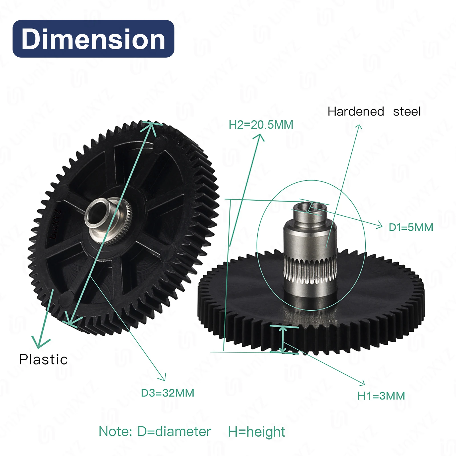Upgraded 1.75mm Metal Extruder Level Gear For Artillery Genius Sidewinder X1 X2 Hornet Titan Aero Extruder Idler Arm and Gear