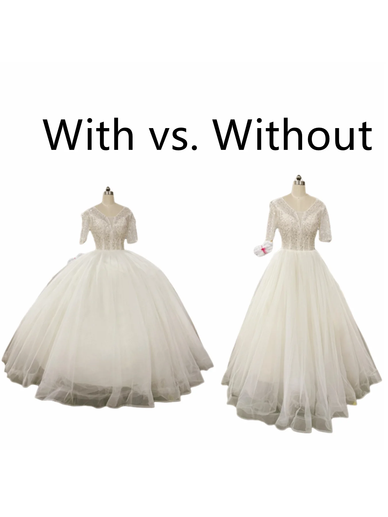 New Hot Sell 4 Hoops Big White Petticoat Super Fluffy Crinoline Slip Underskirt For Wedding Dress Bridal Gown In Stock