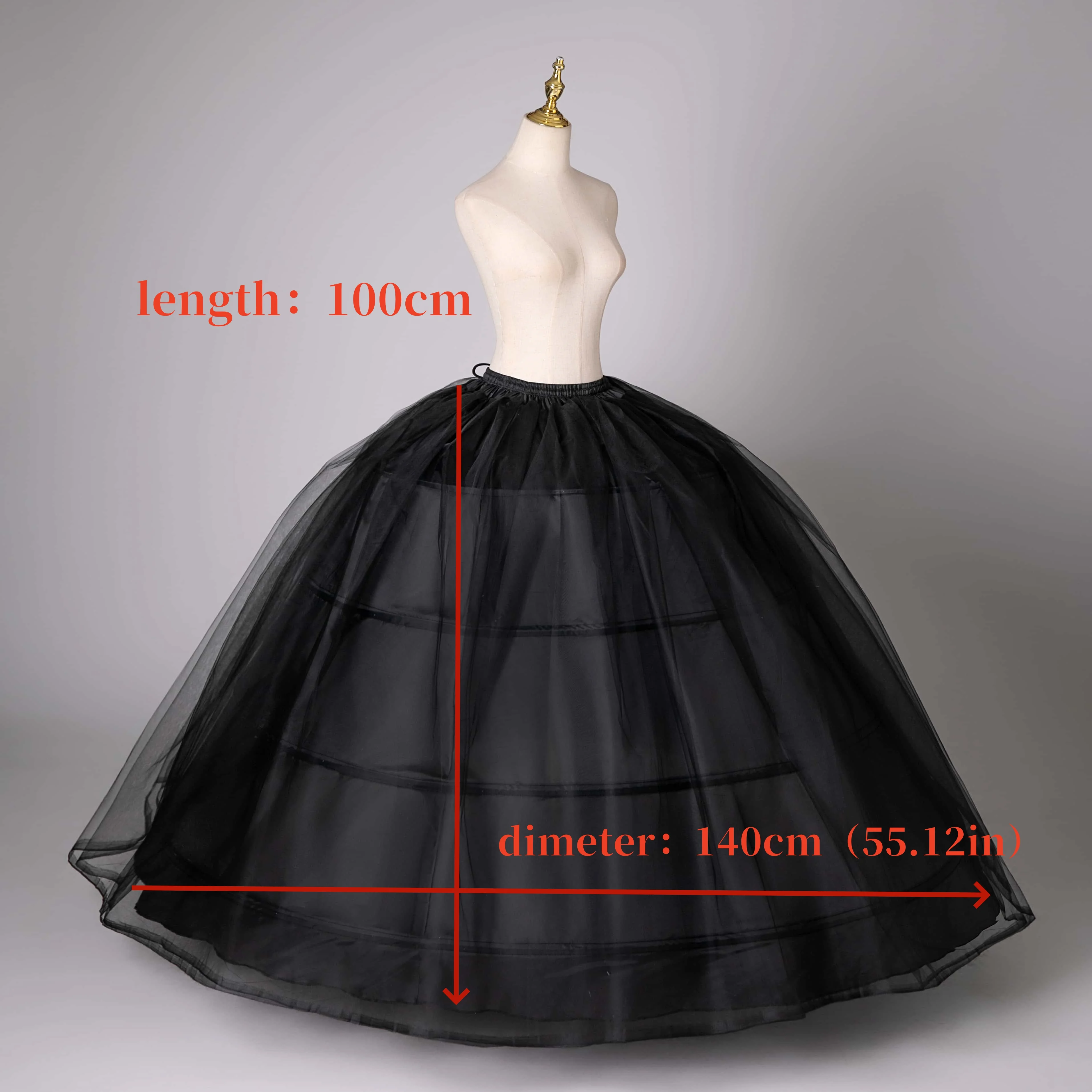 New Hot Sell 4 Hoops Big White Petticoat Super Fluffy Crinoline Slip Underskirt For Wedding Dress Bridal Gown In Stock