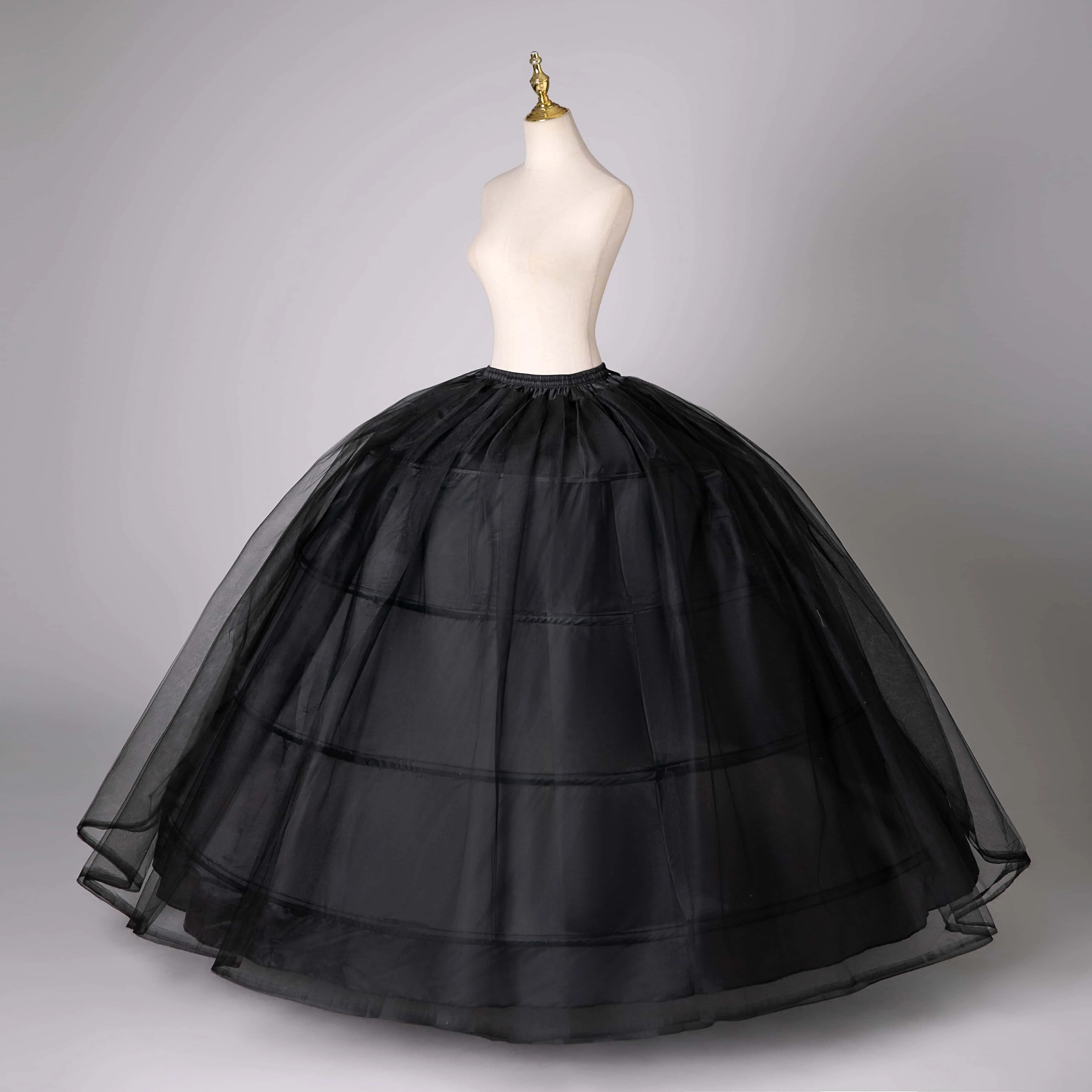 New Hot Sell 4 Hoops Big White Petticoat Super Fluffy Crinoline Slip Underskirt For Wedding Dress Bridal Gown In Stock