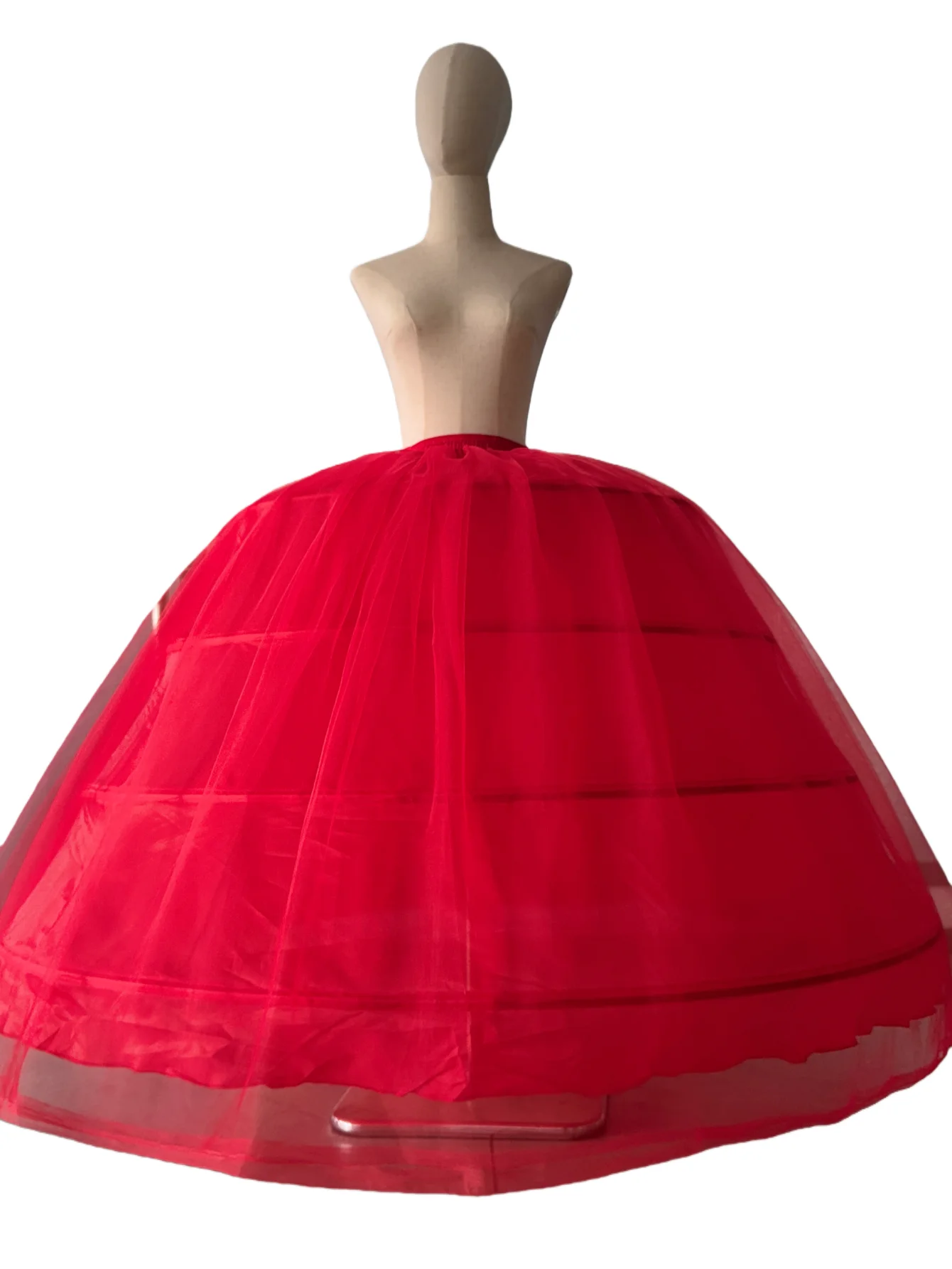New Hot Sell 4 Hoops Big White Petticoat Super Fluffy Crinoline Slip Underskirt For Wedding Dress Bridal Gown In Stock