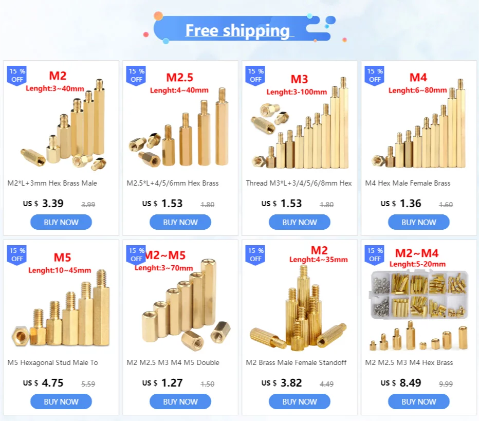 Thread M3 Circuit Boards Spacer Hex Brass Standoff Screw Pillar Fixed PCB Computer PC Motherboard Female Male Standoff Spacer