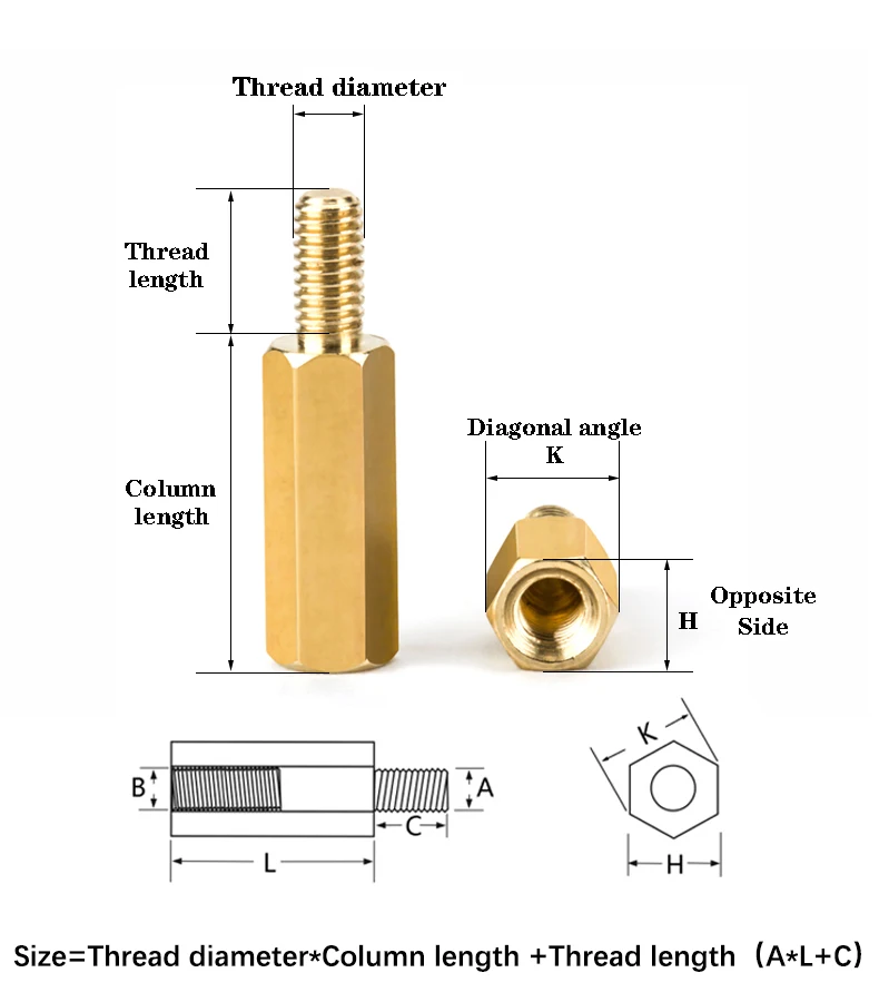 Thread M3 Circuit Boards Spacer Hex Brass Standoff Screw Pillar Fixed PCB Computer PC Motherboard Female Male Standoff Spacer