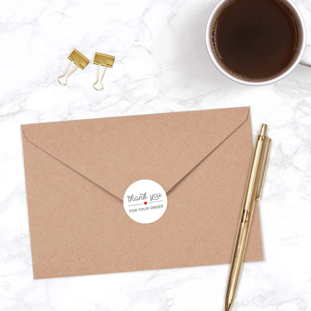 100-500pcs Round Thank You Stickers for Envelope Seal Labels Gift Packaging Decor Birthday Party Scrapbooking Stationery Sticker