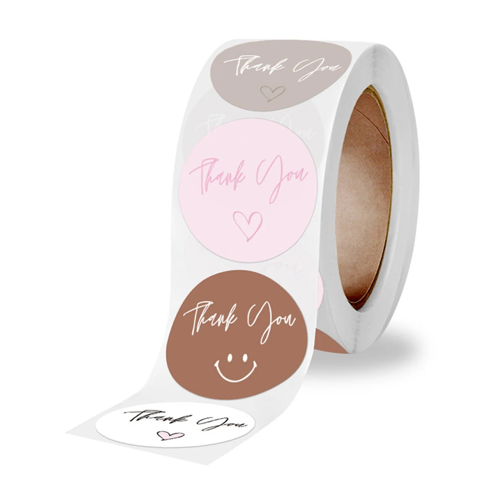 100-500pcs Round Thank You Stickers for Envelope Seal Labels Gift Packaging Decor Birthday Party Scrapbooking Stationery Sticker