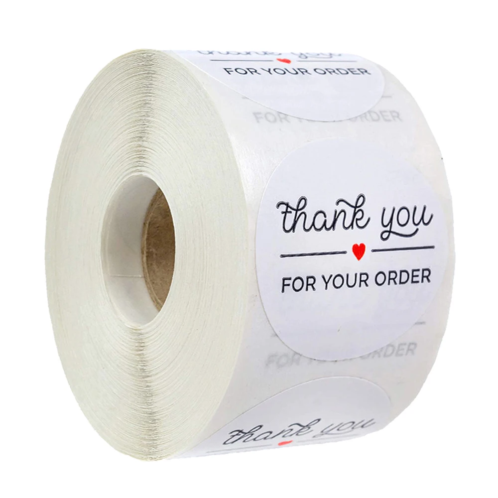 100-500pcs Round Thank You Stickers for Envelope Seal Labels Gift Packaging Decor Birthday Party Scrapbooking Stationery Sticker