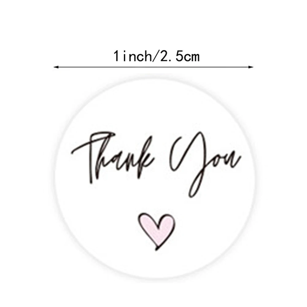 100-500pcs Round Thank You Stickers for Envelope Seal Labels Gift Packaging Decor Birthday Party Scrapbooking Stationery Sticker