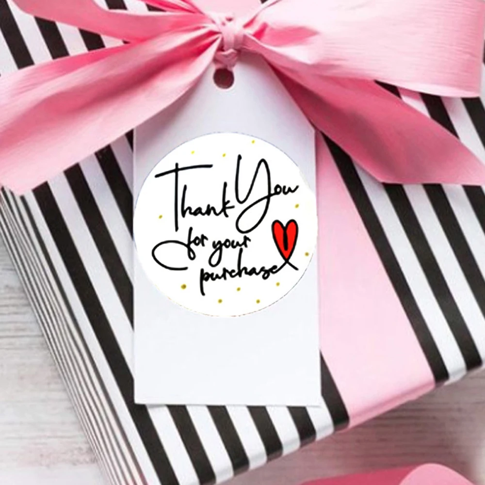 100-500pcs Round Thank You Stickers for Envelope Seal Labels Gift Packaging Decor Birthday Party Scrapbooking Stationery Sticker
