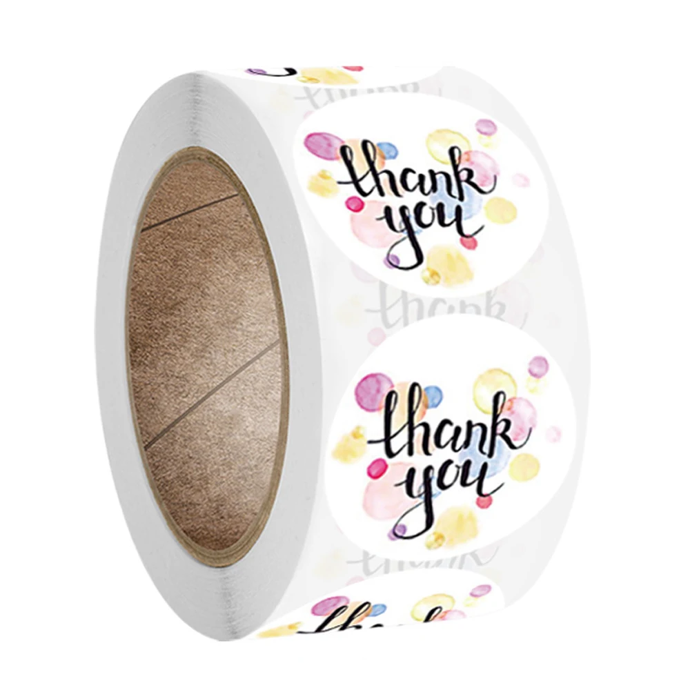100-500pcs Round Thank You Stickers for Envelope Seal Labels Gift Packaging Decor Birthday Party Scrapbooking Stationery Sticker