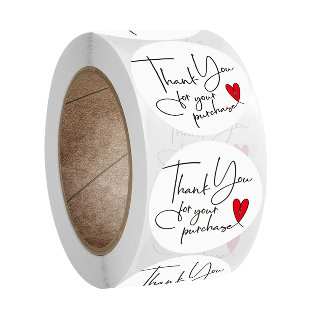 100-500pcs Round Thank You Stickers for Envelope Seal Labels Gift Packaging Decor Birthday Party Scrapbooking Stationery Sticker