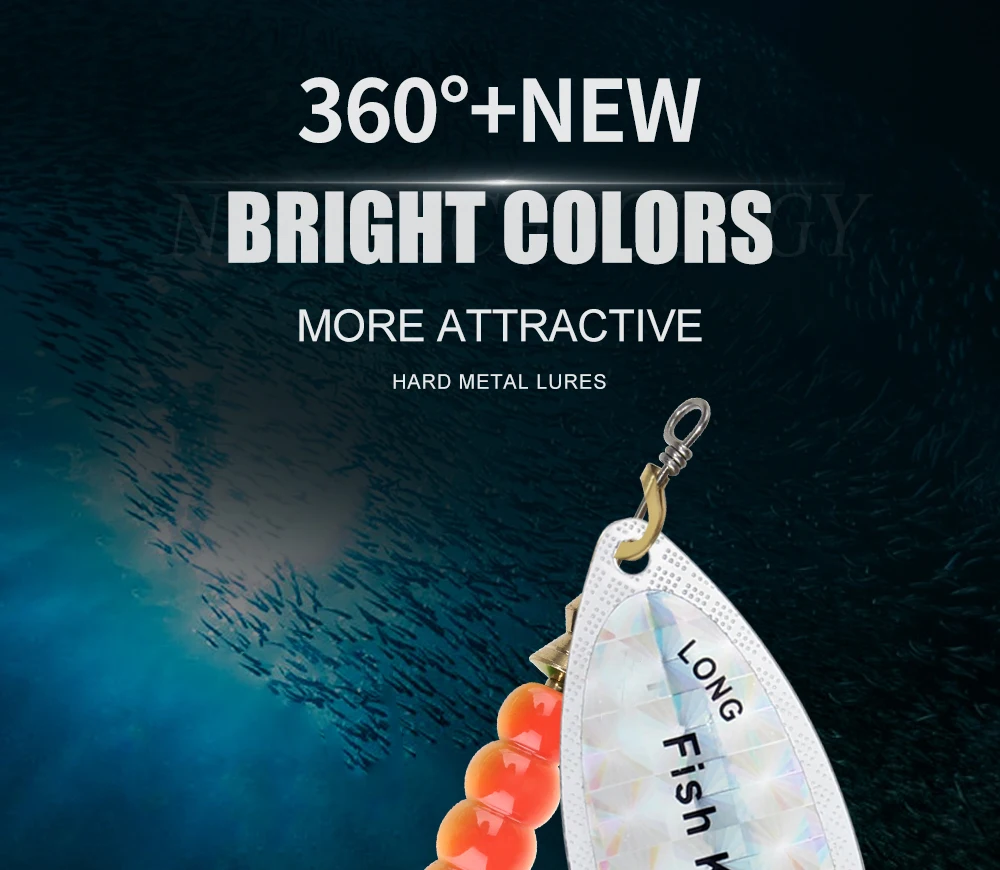 NGB Spinner Lure Bait 4.5g/7.0g/12.5g/17.4g/27.1g Spoon Lures Pike Metal Fishing Lure Bass Hard Bait With Hooks