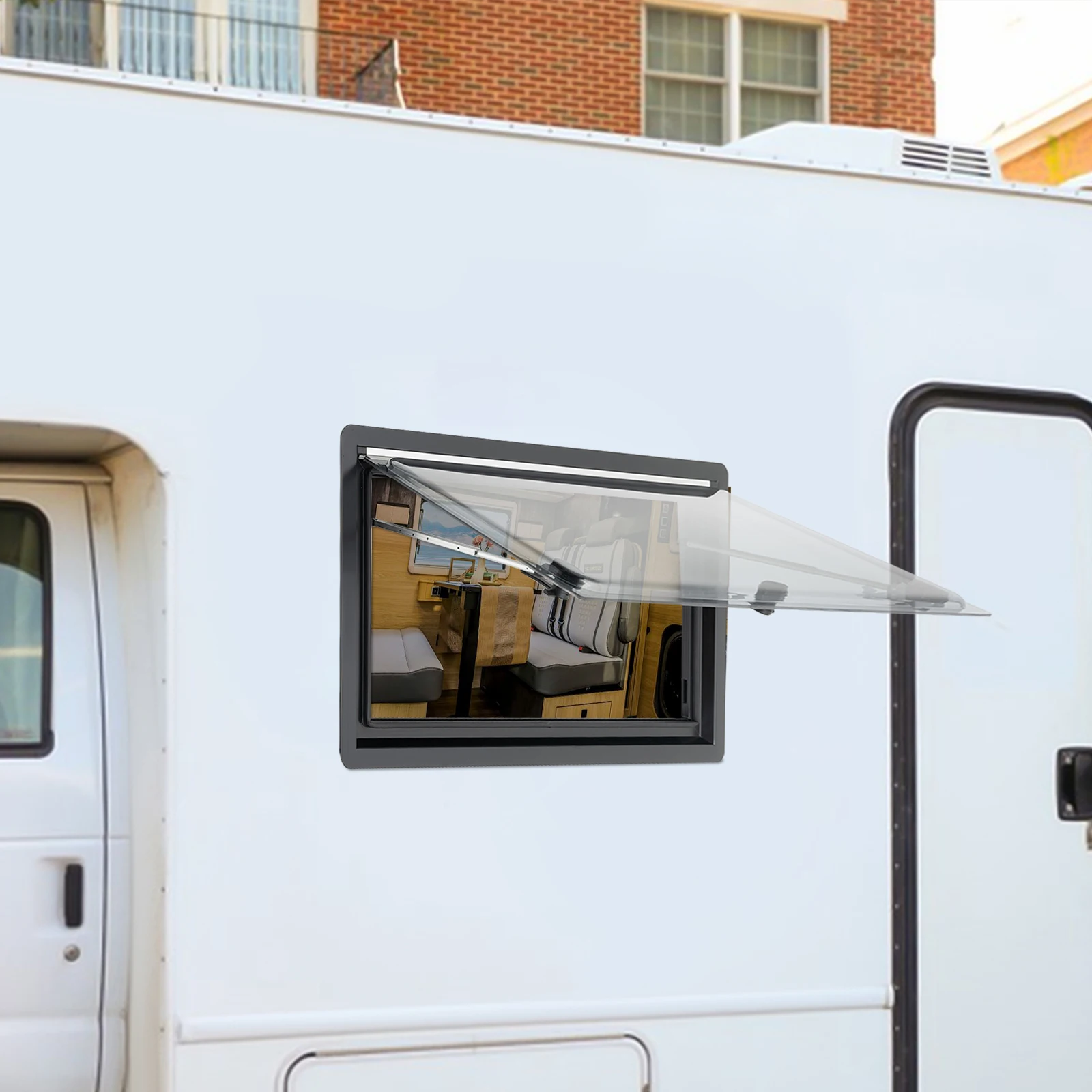 900*500MM/450x500MM Aluminum RV Hinged Push Out Window Caravan Accessories for Camper and Trailer