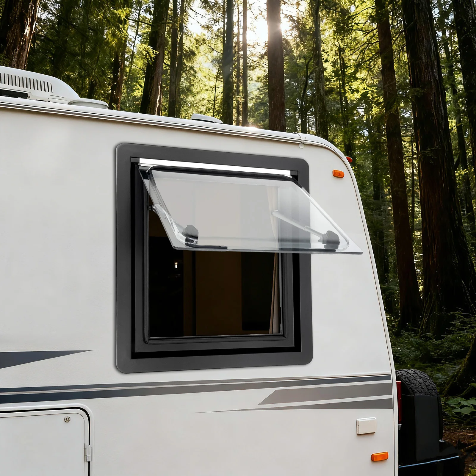 900*500MM/450x500MM Aluminum RV Hinged Push Out Window Caravan Accessories for Camper and Trailer