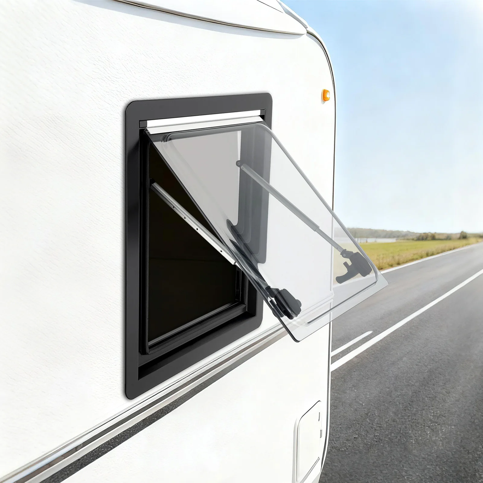 900*500MM/450x500MM Aluminum RV Hinged Push Out Window Caravan Accessories for Camper and Trailer