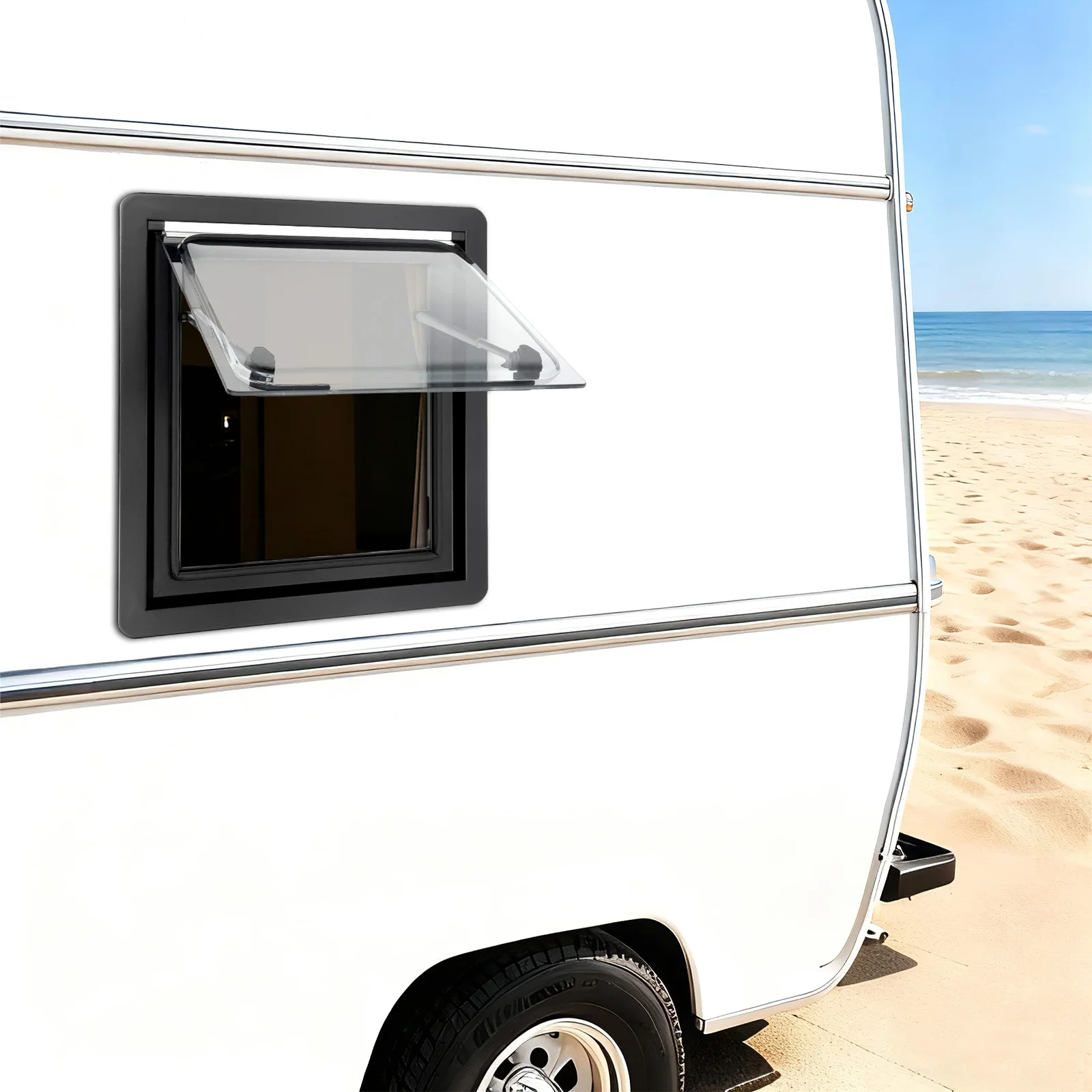 900*500MM/450x500MM Aluminum RV Hinged Push Out Window Caravan Accessories for Camper and Trailer