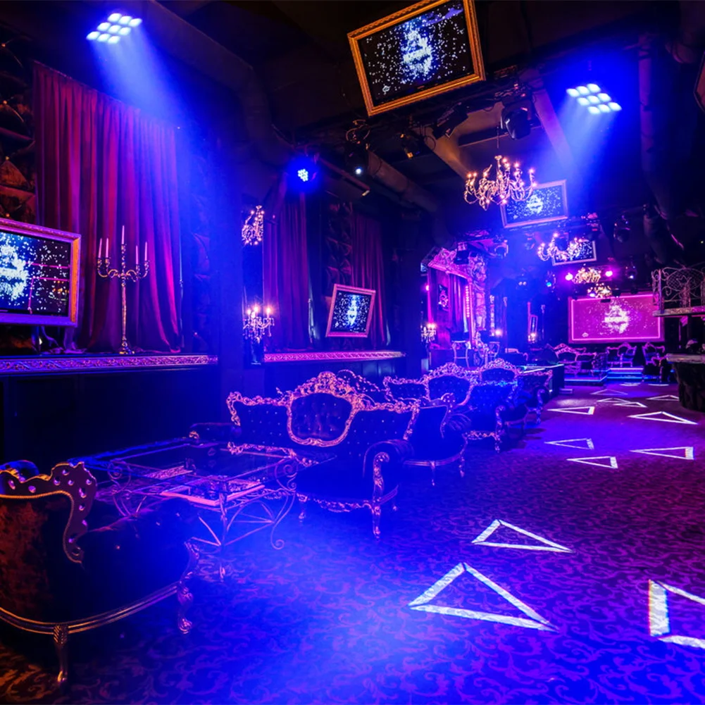 U'King 4PCS 9x10W LED Square Par Light 8CH DMX512 Sound Activated Remote Control Stage Effect Lighting for DJ Disco Bar Party
