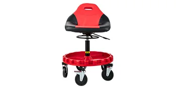 SucceBuy Rolling Garage Stool 300 LBS Capacity 21"-26" Adjustable Height Range Mechanic Seat with Swivel Casters and Tool Tray