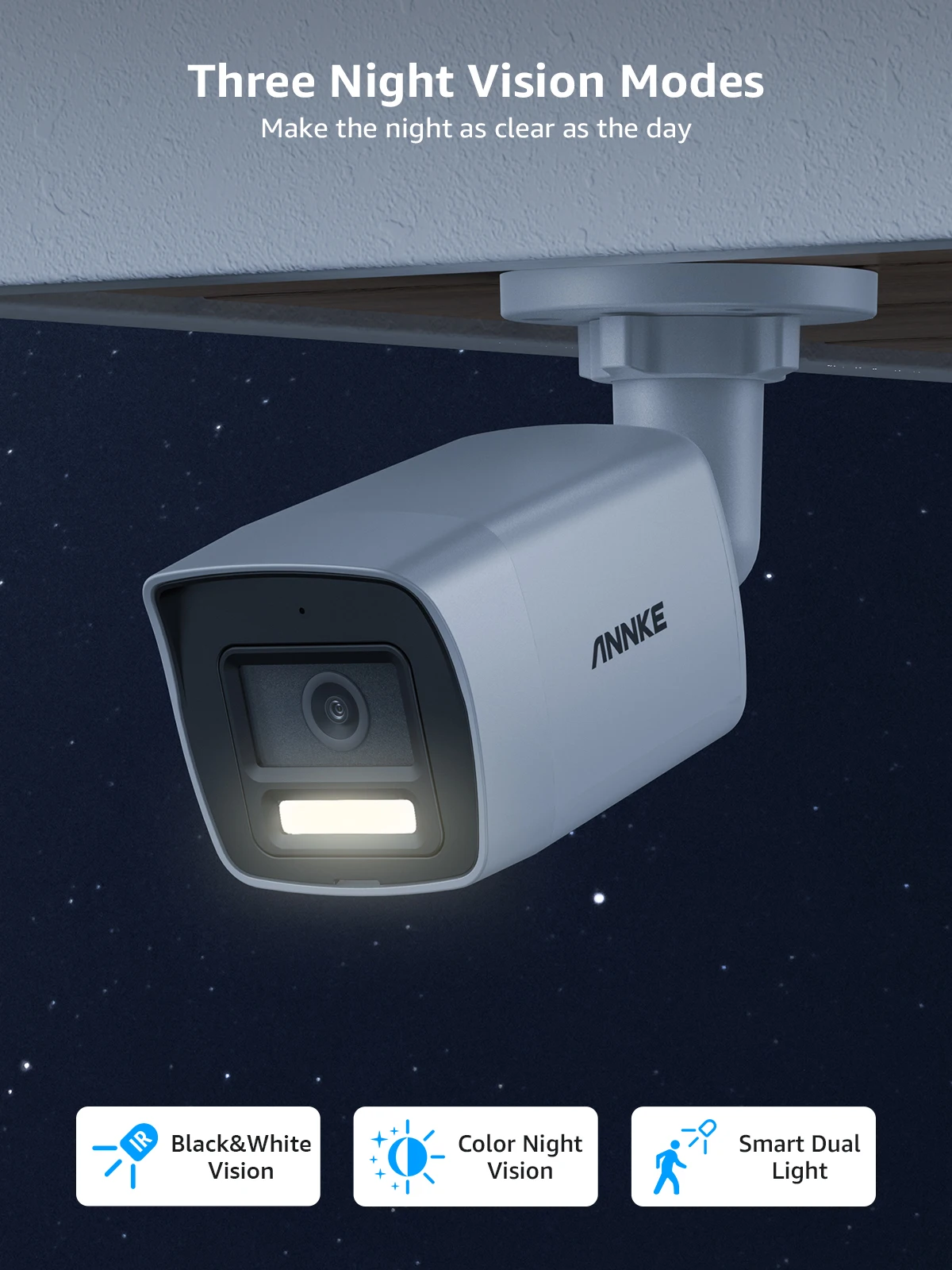 Annke 8MP 4K HD IP Security Camera Poe Dual Light Audio Fixed Bullet Camera Human Vehicle Detection 256G SD Storage ONVIF IP67