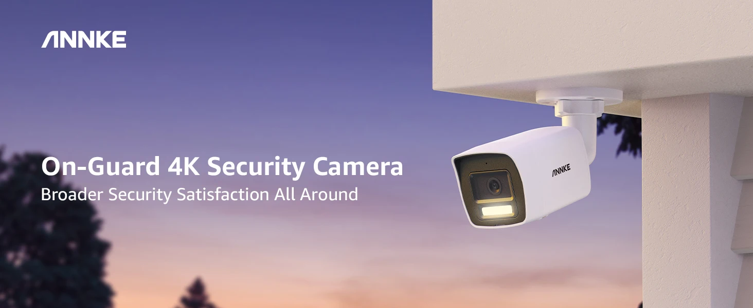 Annke 8MP 4K HD IP Security Camera Poe Dual Light Audio Fixed Bullet Camera Human Vehicle Detection 256G SD Storage ONVIF IP67
