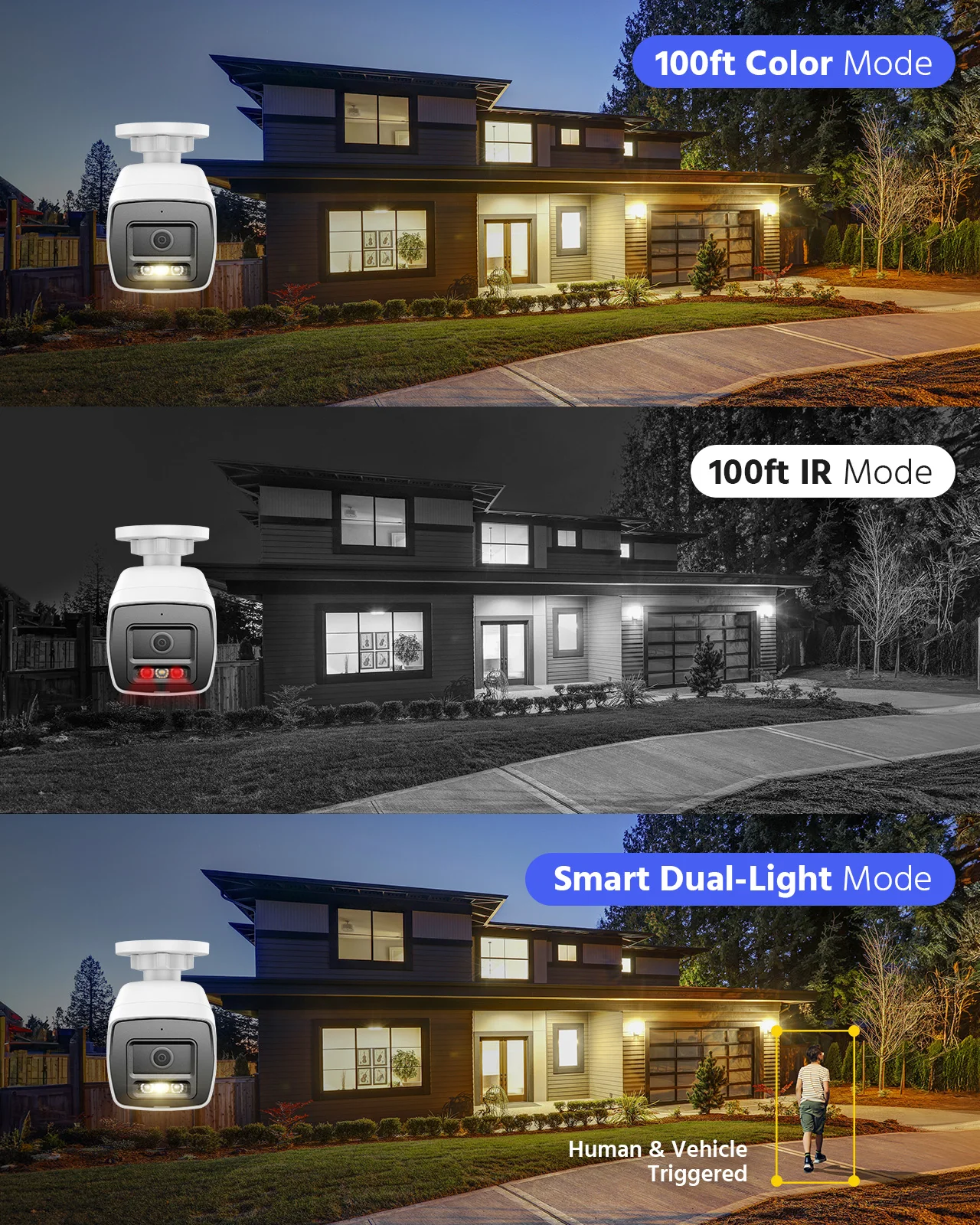 Annke 8MP 4K HD IP Security Camera Poe Dual Light Audio Fixed Bullet Camera Human Vehicle Detection 256G SD Storage ONVIF IP67