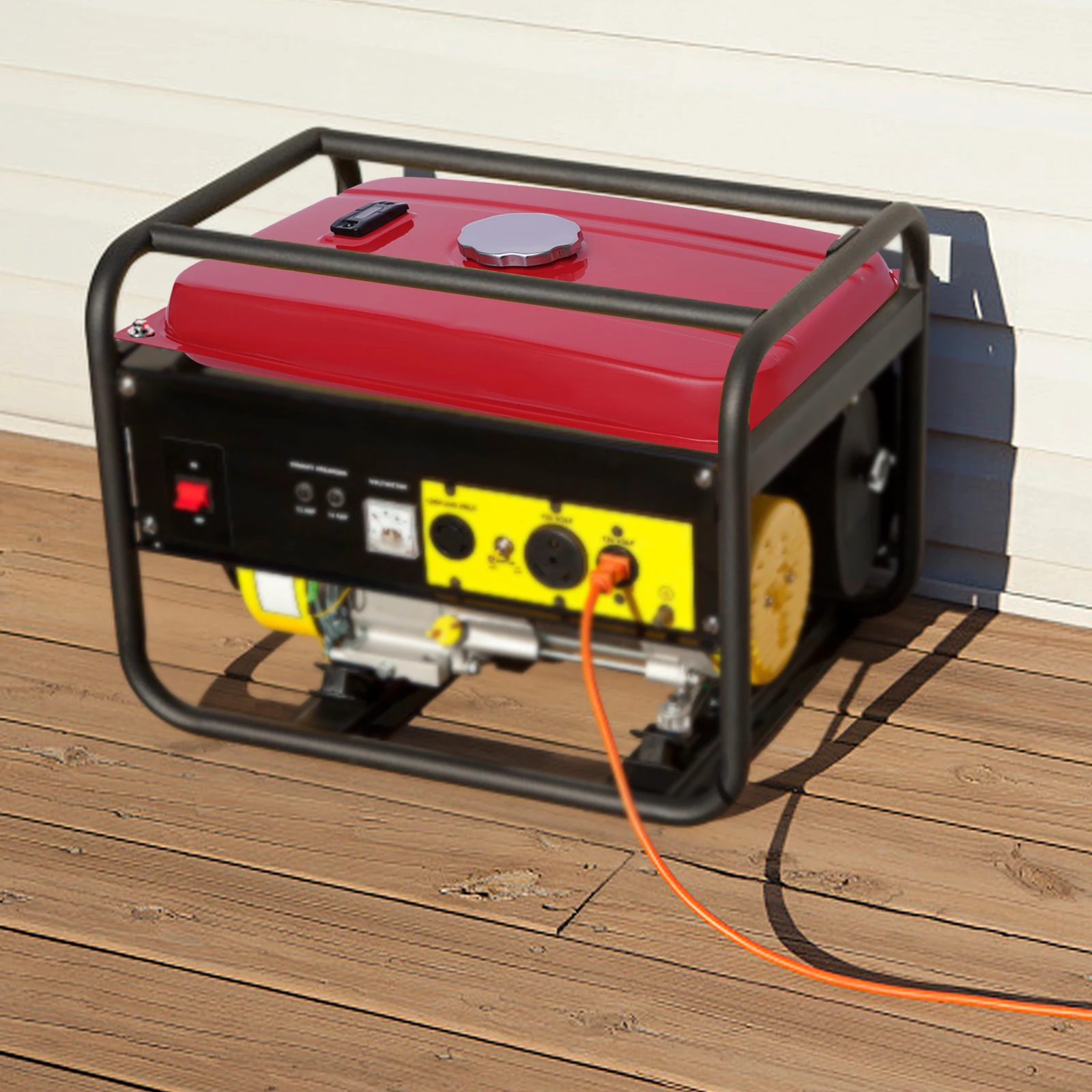4 Gallon Red Generator Universal Fuel Tank 54.8*36*10cm 15L Equipment Tank with Chrome Cap Gauge Fits for EC2500