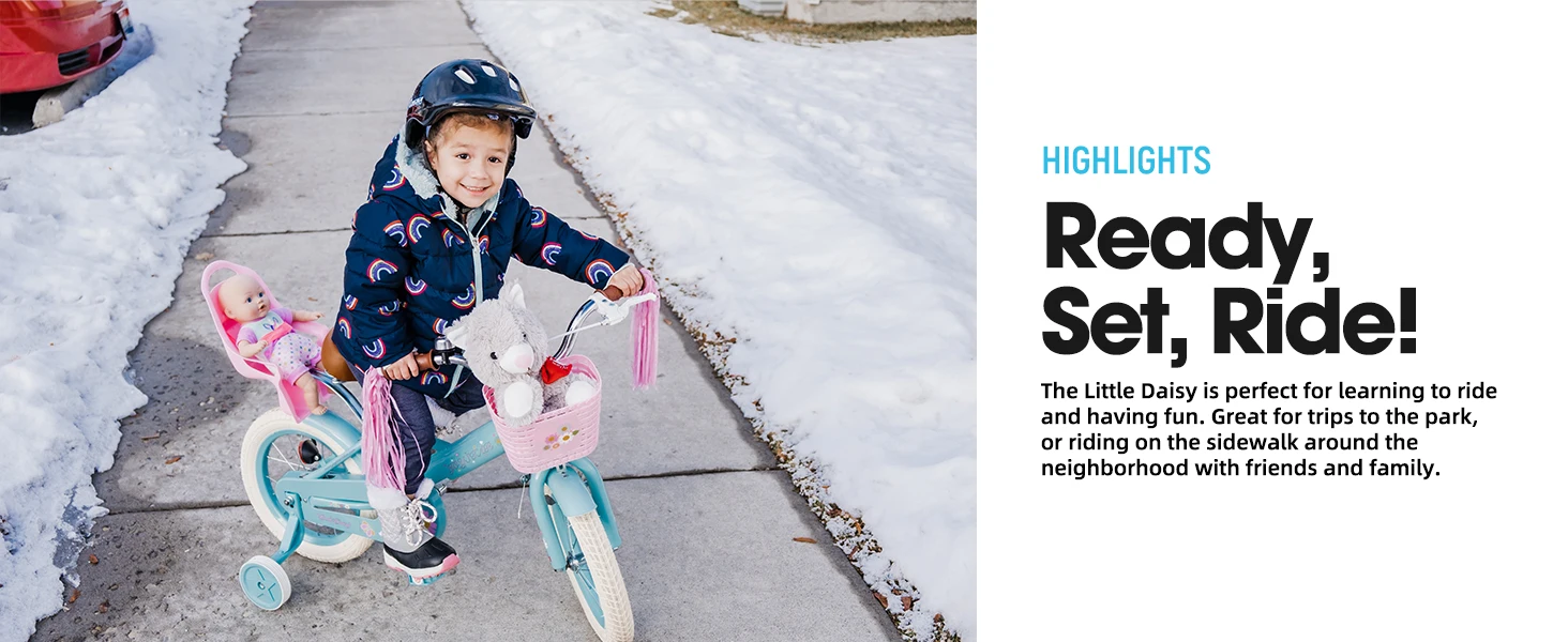 JOYSTAR Little Daisy Kids Bike for Girls Ages 2-7 Years, Bikes with Doll Bike Seat & Streamers,Bikes with Flag & Number Plate