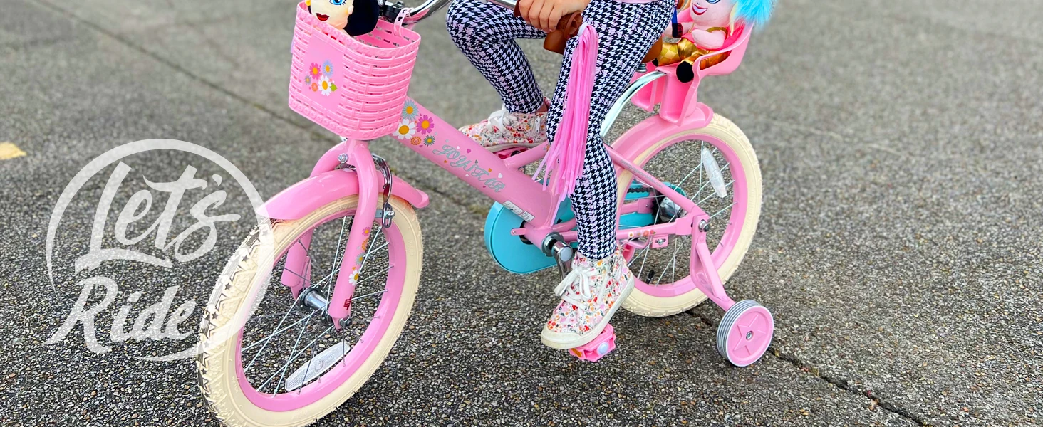 JOYSTAR Little Daisy Kids Bike for Girls Ages 2-7 Years, Bikes with Doll Bike Seat & Streamers,Bikes with Flag & Number Plate