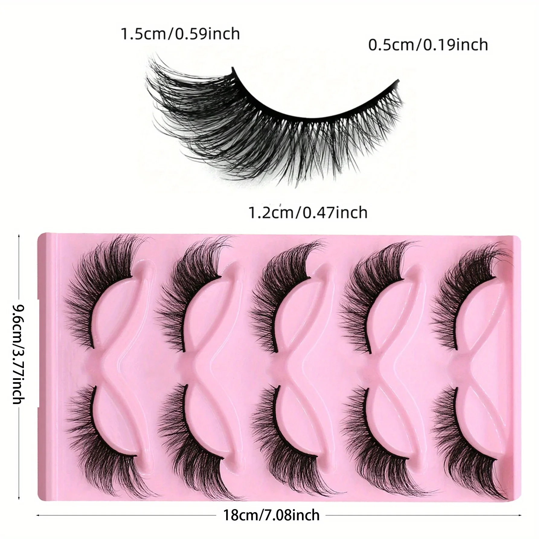 15Pairs 3-Pack Cat Eye Lashes Long Lashes Cat Eye Look Wispy Lashes Eye End Elongated Strip Thick False Eyelashes