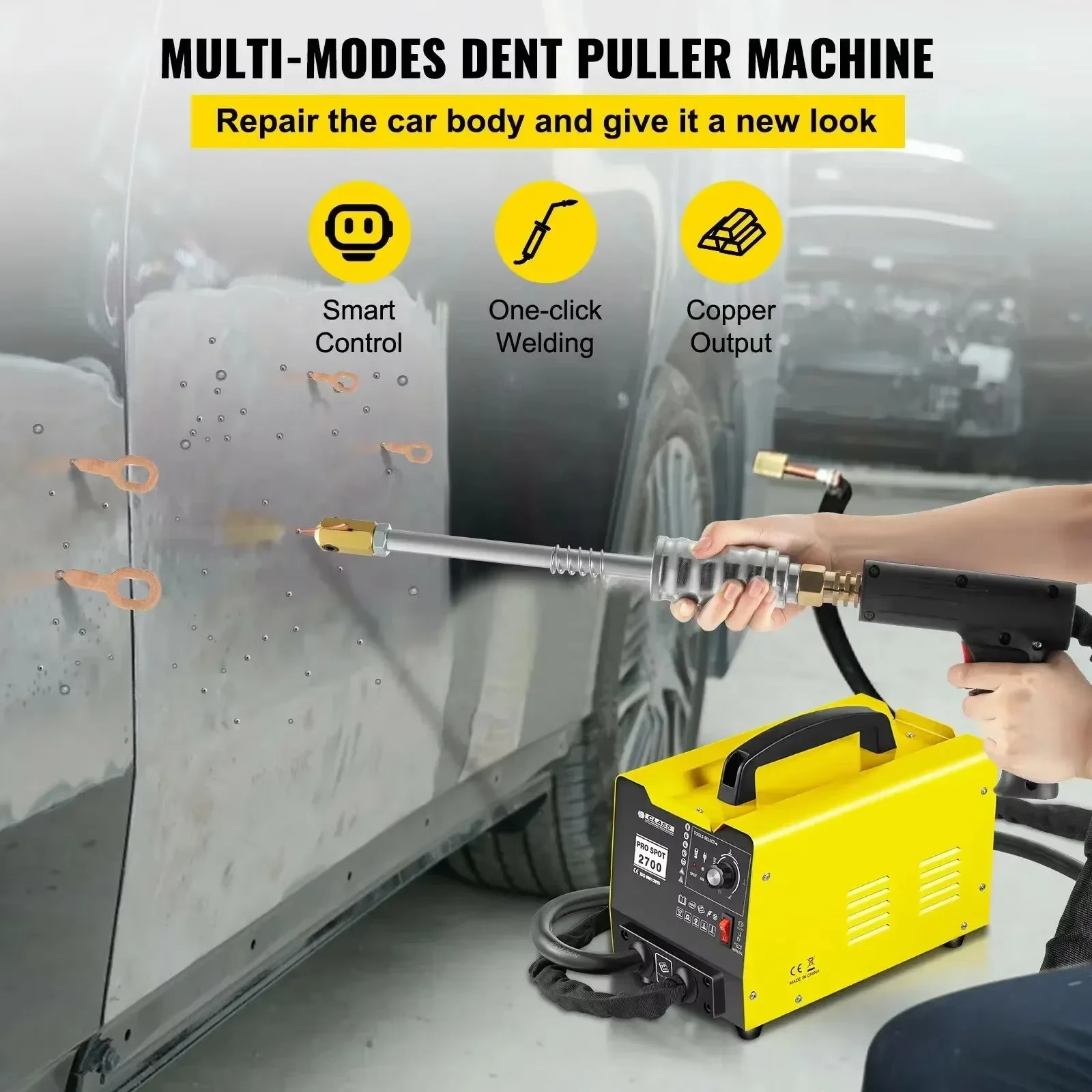 Spot Welder|Sihao Spot Welder 2KW 0.6-1.2mm Welding Spot Dent Puller Spot Welder Guns Bonnet Roof Panel 3500A Dent Repair Machine Stud Dent