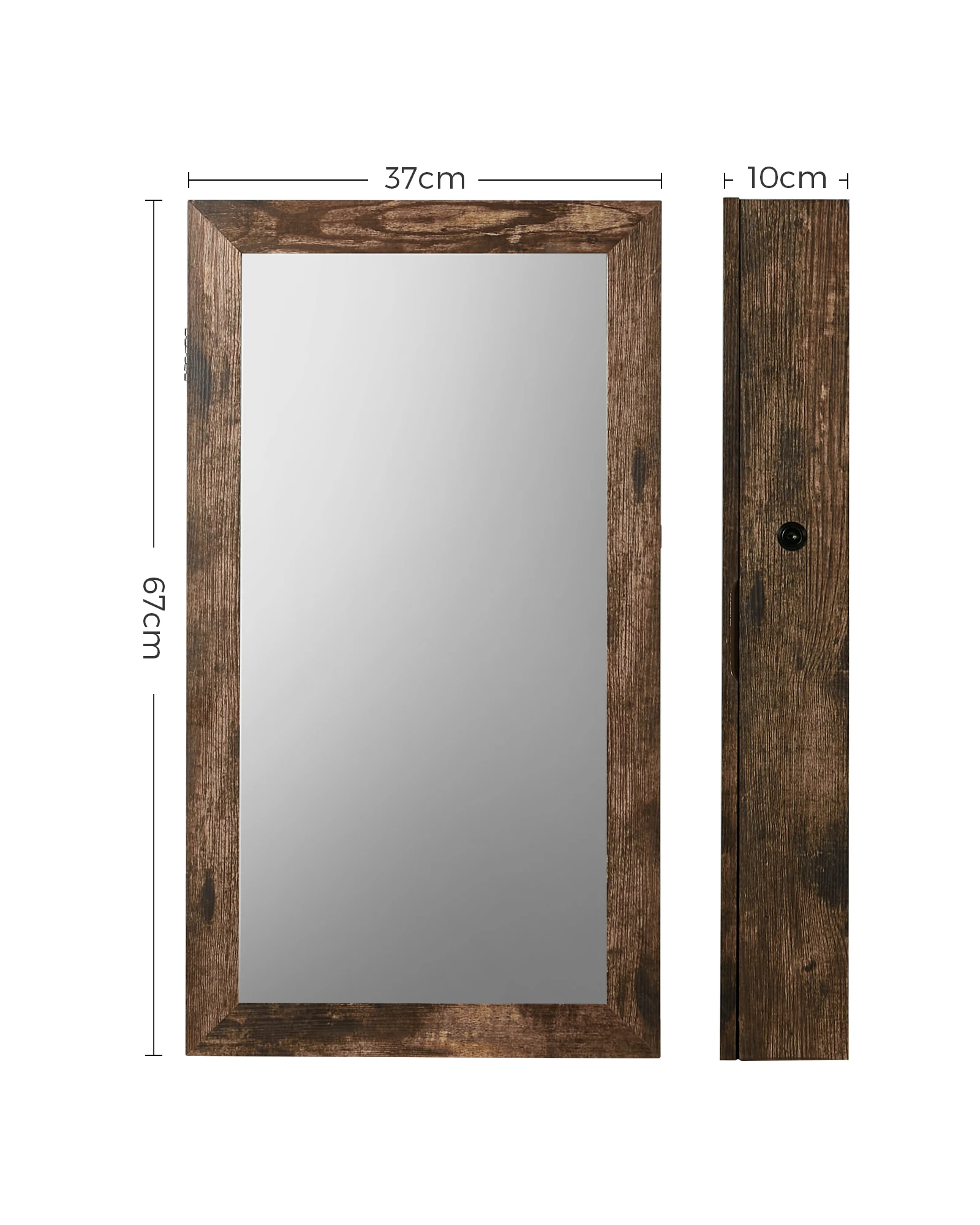 SONGMICS Lockable Jewelry Cabinet Armoire with Mirror, Wall-Mounted Space Saving Jewelry Storage Organizer