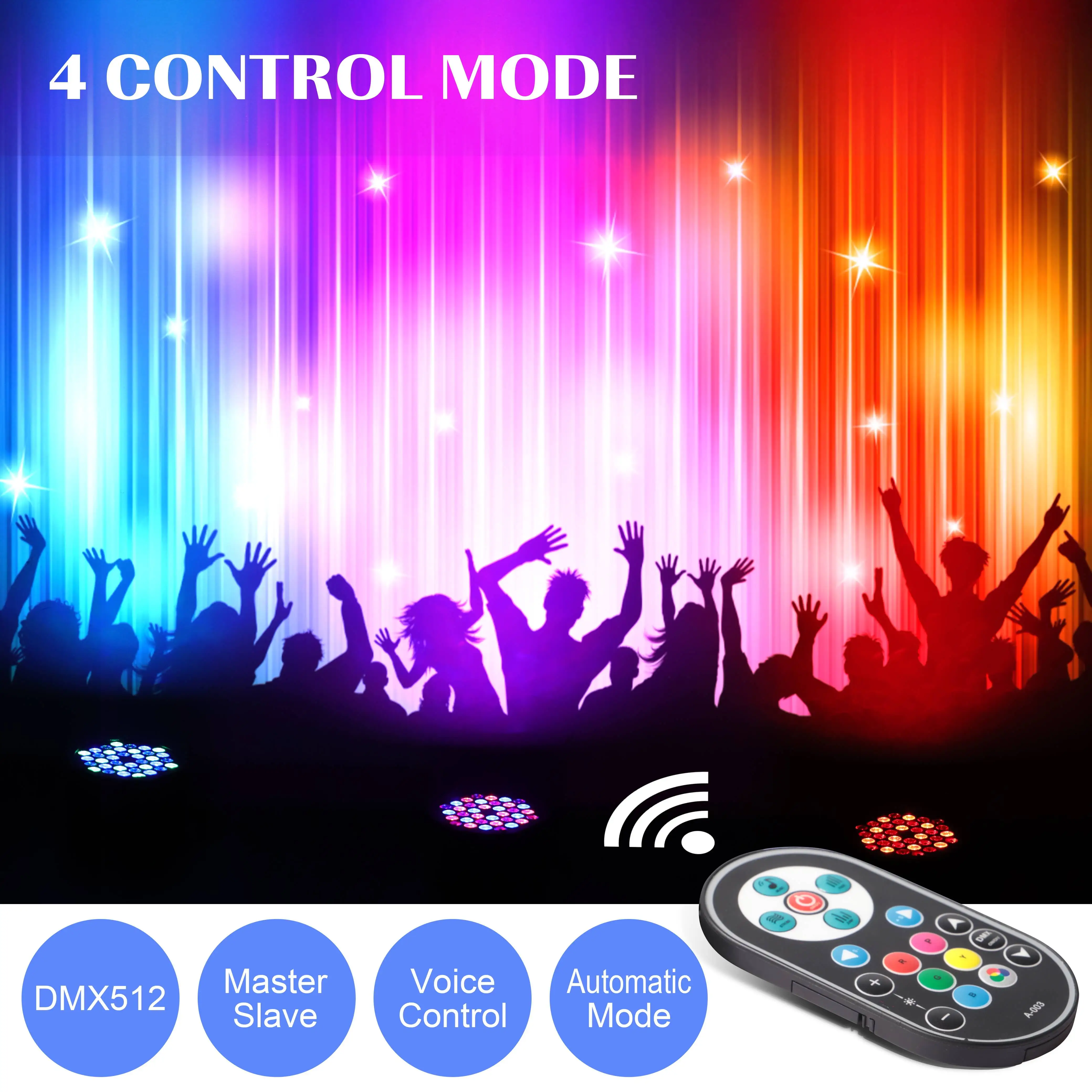 U'King 4PCS/8PCS 36LED Par Lights RGB LED DJ Stage Light with Remote Control DMX512 Sound Activated for Party Stage Effect Light