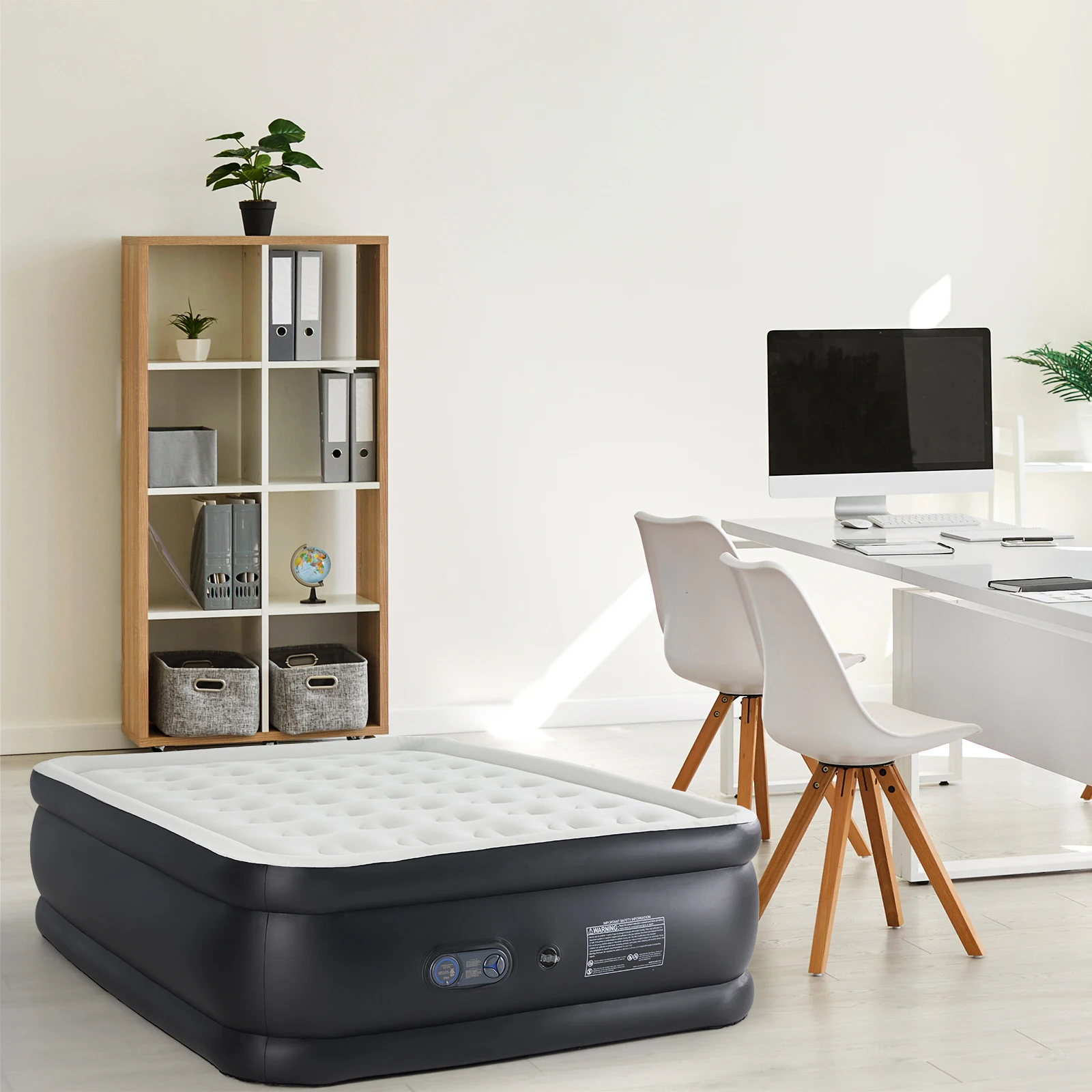 JHK Queen Twin Size Air Mattress Blow Up Double Height Non-Slip Bottom Weight Capacity 660 lbs Air Bed for Bed Home or Camping