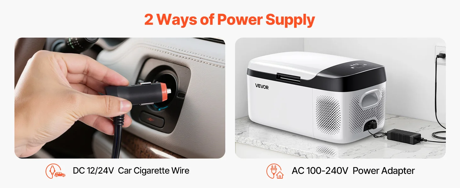 SucceBuy 15L Small Fridge Portable Car Freezer 12V/24V Mini Refrigerator Compressor Cooler for RVs Traveling Camping Outdoor