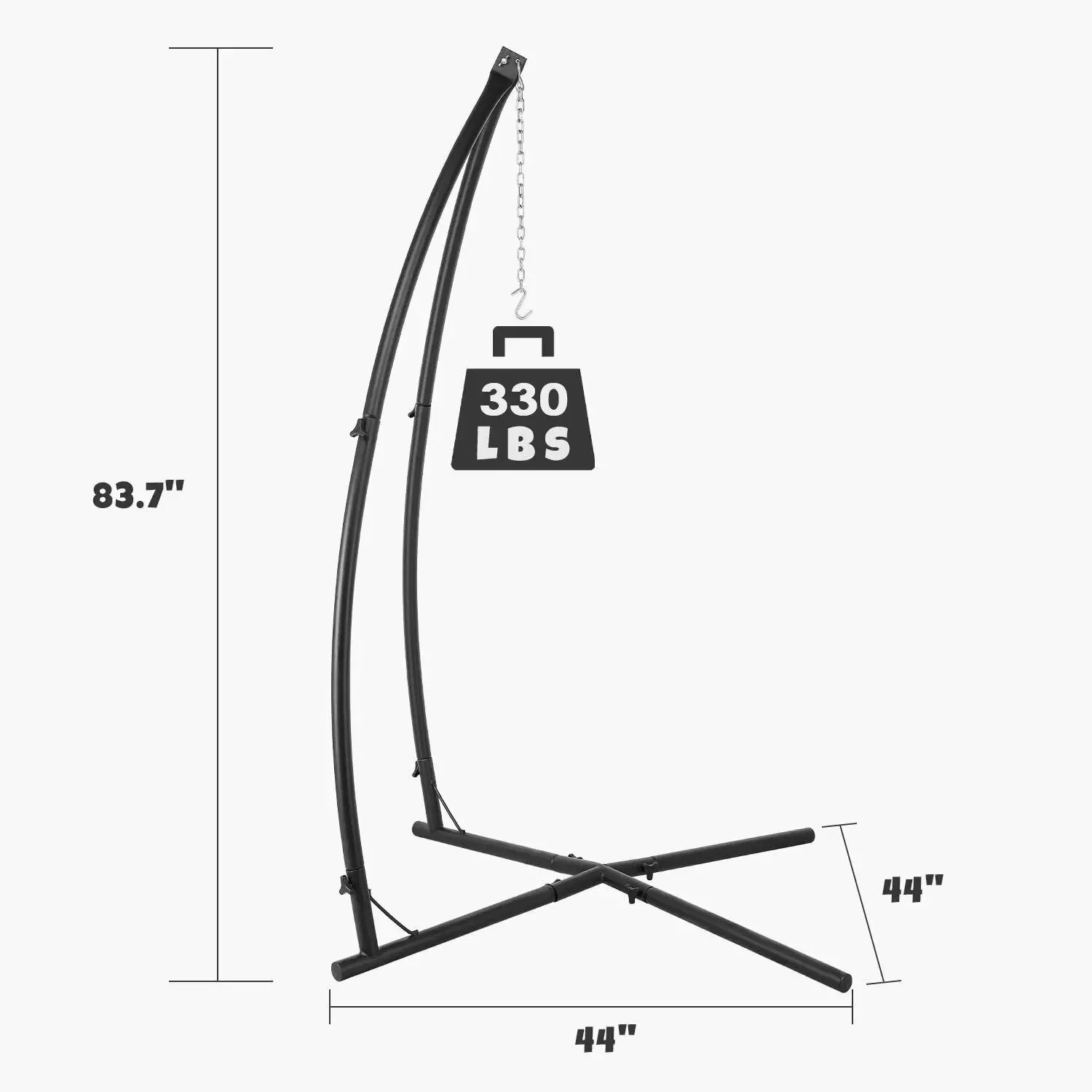 Homfa C-Type/ X-Type Hammock Chair Stand Solid Steel Frame With Hook for Porch Swing Hammock Chair Adjustable High 210cm