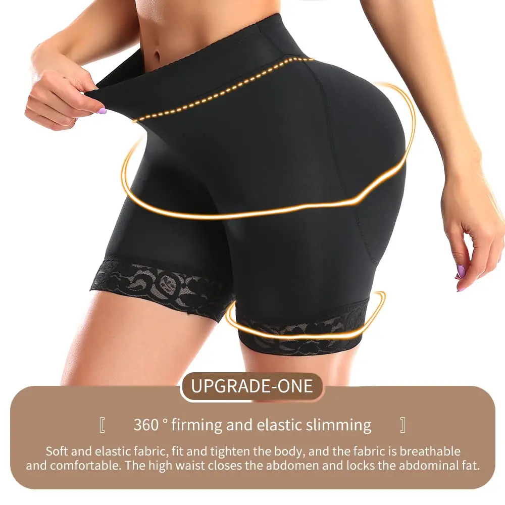 POP CLOSETS Women Hip Padded Booty Lifter Shapewear Thicker Enhancer Removable 4 Pads Control Panty for Bigger Butt